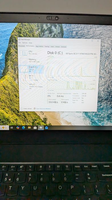 Thinkpad T580 i7 8650u 8gb RAM ssd nvme 256