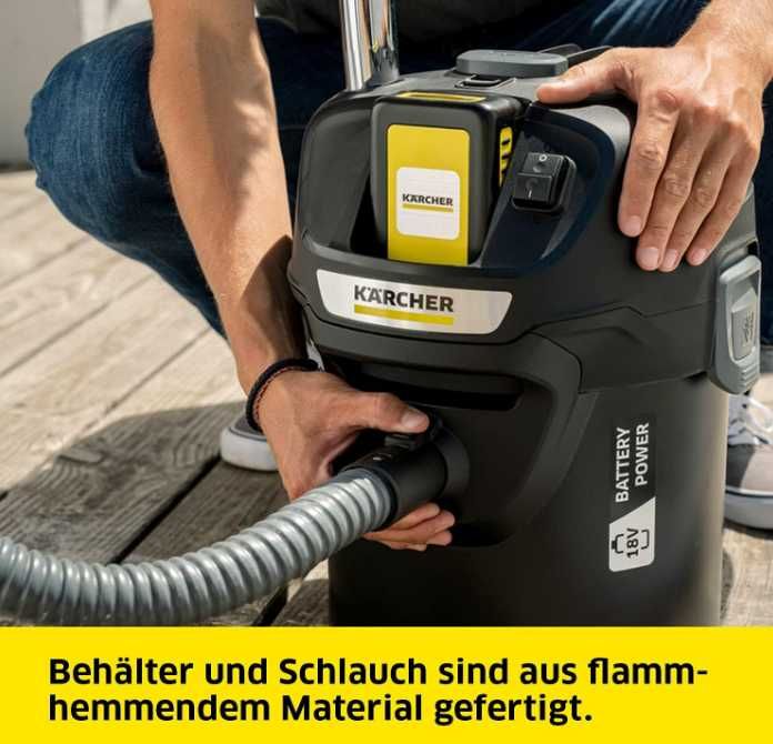 Kärcher AD 2 18V Безжична прахосмукачка за пепел - Батерия включена