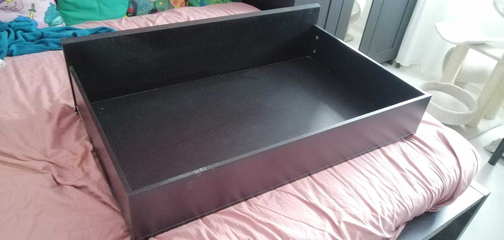 2 cutii de depozitare pentru pat MALM negre IKEA