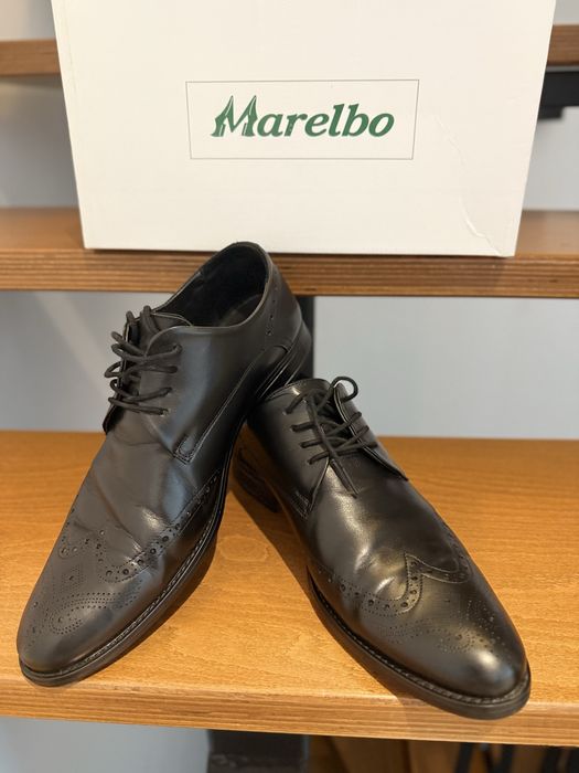 Pantofi negrii de piele, Marelbo, marimea 44, foarte frumosi