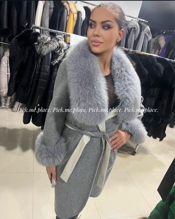 Палто от естествен косъм и алпака