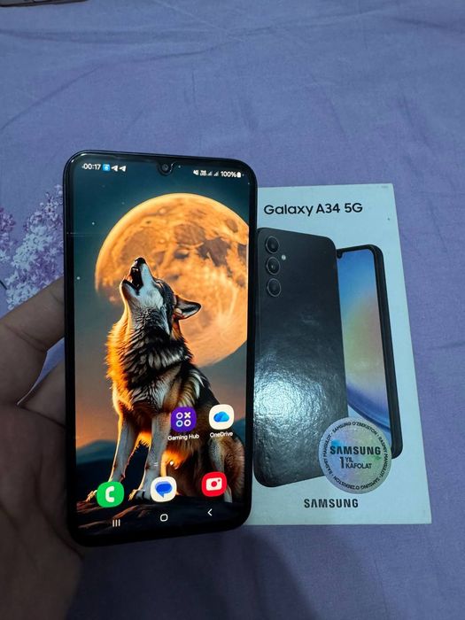 Samsung Galaxy A34 5G 6+6/128GB Black Igravoy Karobka Holati Ideal Zor