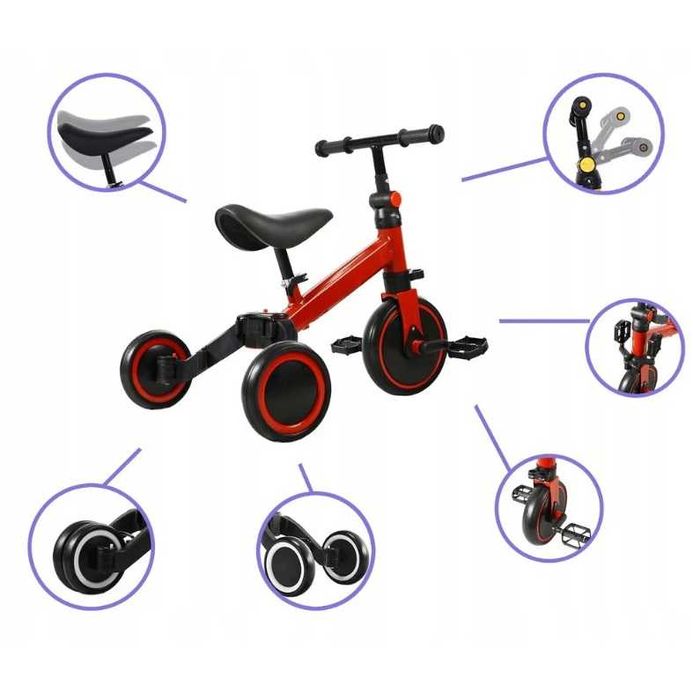 Многофункционална триколка / колело / буталка за деца - 4 в 1