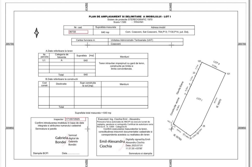 Loc de Casă#Cosoveni#640mp##Zonă Centrală#Gaze/Apă#Canal#Curent#