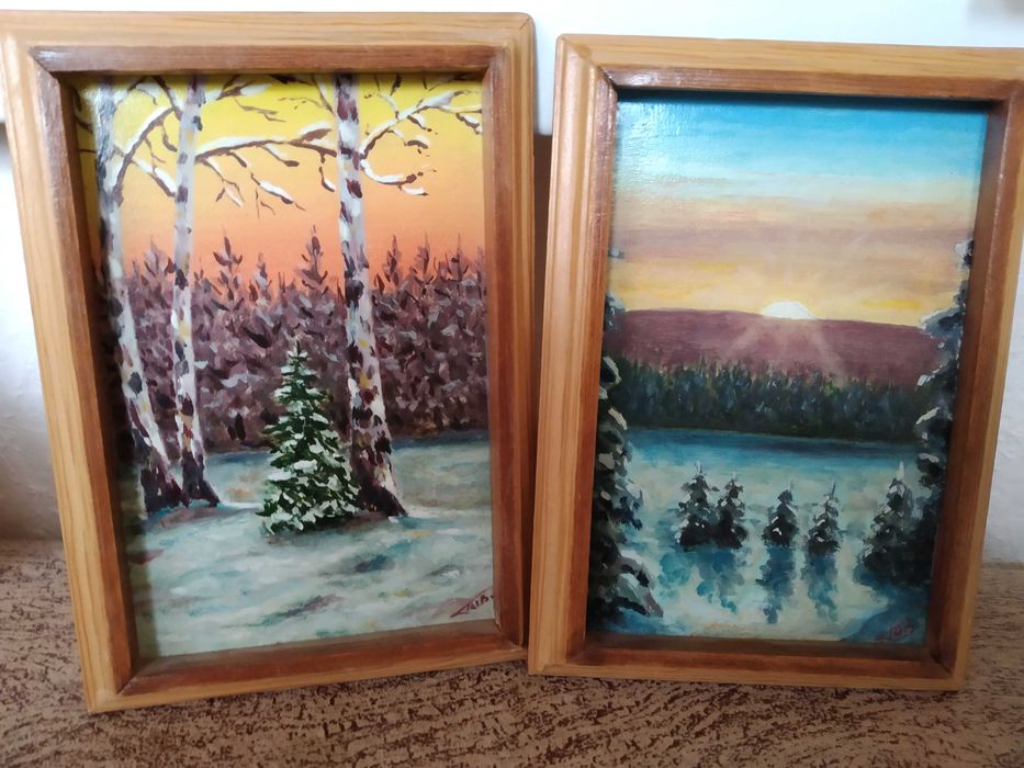 Миниатюры авторские живопись масло на фанере