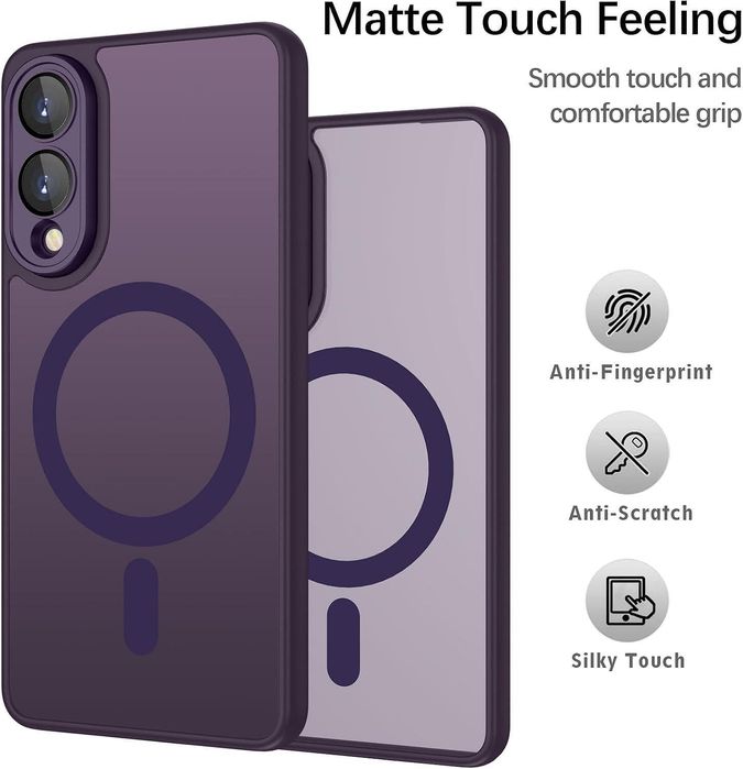 Матов magsafe кейс за samsung galaxy s25 edge - лилав