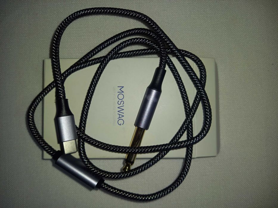 Cablu USB-C (tata) - Jack audio 6.35 mm (tata), lungime 1 m