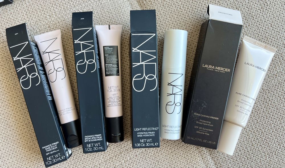 Бази, пудри и спрейове Laura Mercier, Milk, Too Faced, NARS, Mac