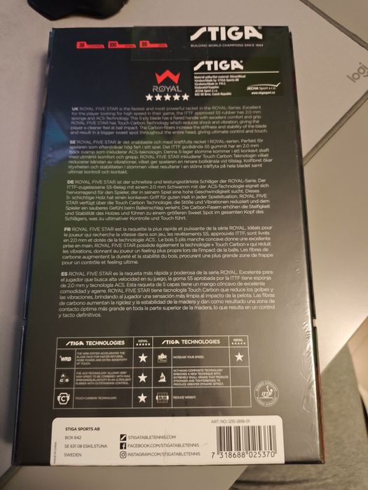 Paleta tenis de masa Stiga Royal Five Star Carbon