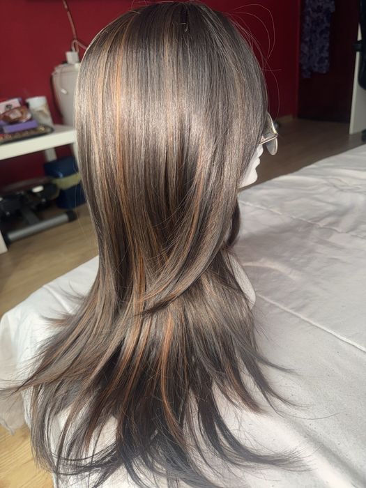 Страхотна дамска перука на кичури