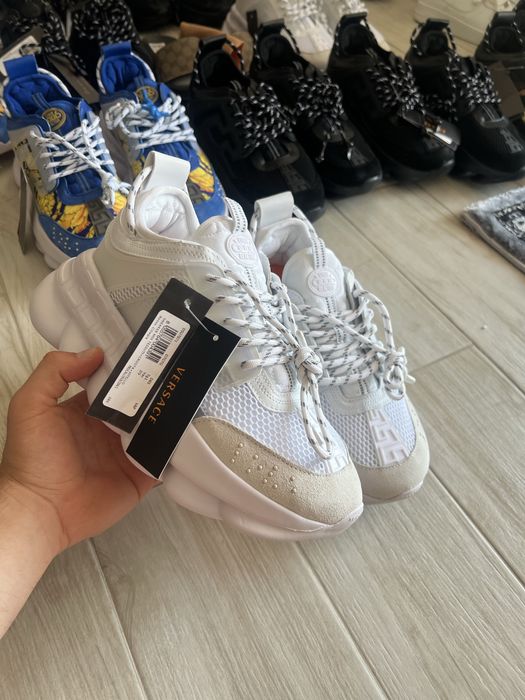 Adidasi Versace Chain Reaction Albi