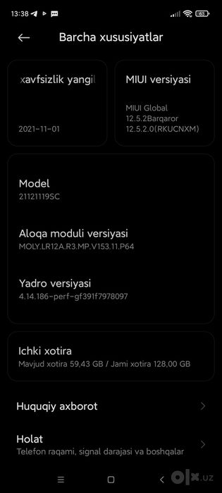 Redmi Note 11 4G 128 talik 750000