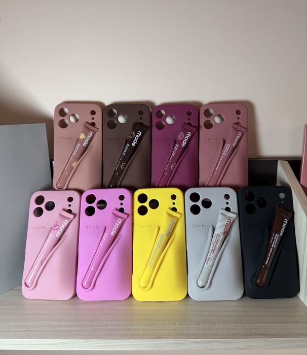 Rhode калъф + Rhode гланц за iPhone | Rhode Case + Lip Gloss оригинални Peptide Lip Tint Treatment от Hailey Bieber всички цветове