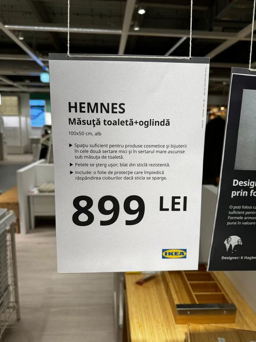 Măsuta toaleta cu oglinda Ikea