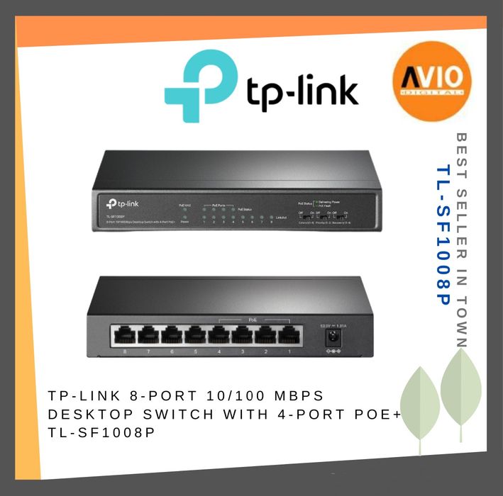 (4port poe+4port обычных)Tplink TL-SF1008P Коммутатор/hub/свитч/switch