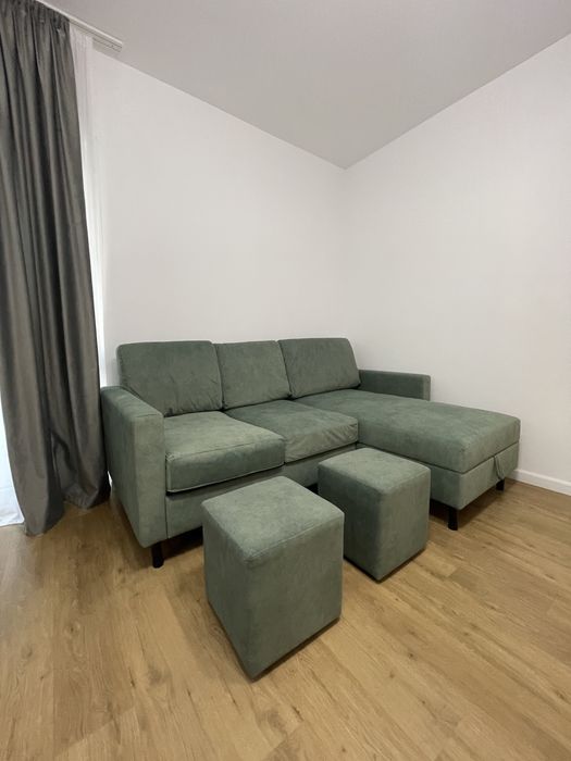 Canapea Coltar stofa easy clean depozitare noua nu mobexpert ikea jisk