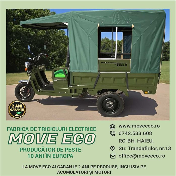 Triciclu electric EEC MoveEco 60V-45Ah / optional Prelata Fata-spate