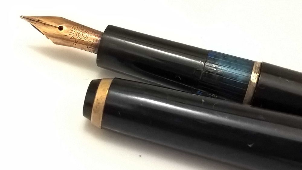 Kaweco 21 F stilou cu piston colectie 1935 celuloid functional penita originala 14c gold 585 model rar