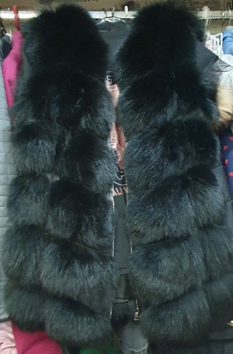 Черен елек сестествен косъм