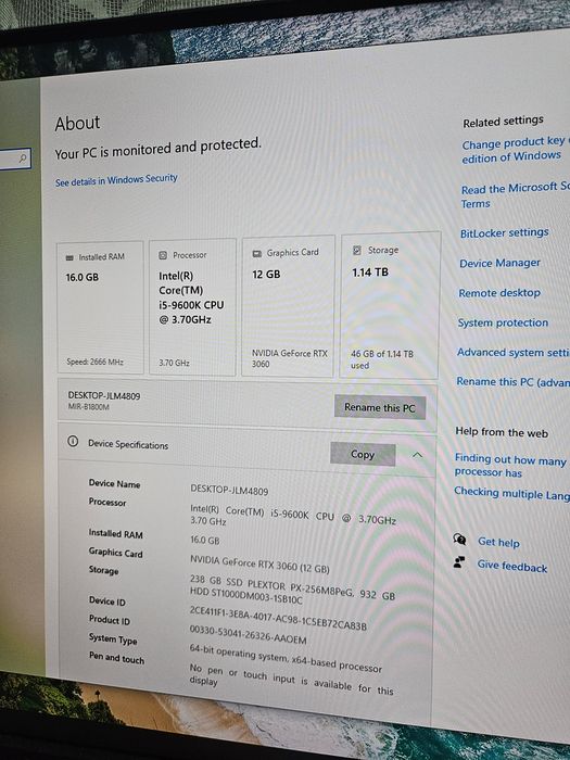 Unitate PC Gaming i5-9600k-16gb-rtx 3060
