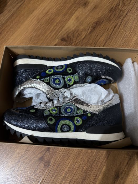 Кроссовки кожаные синие 38 размер