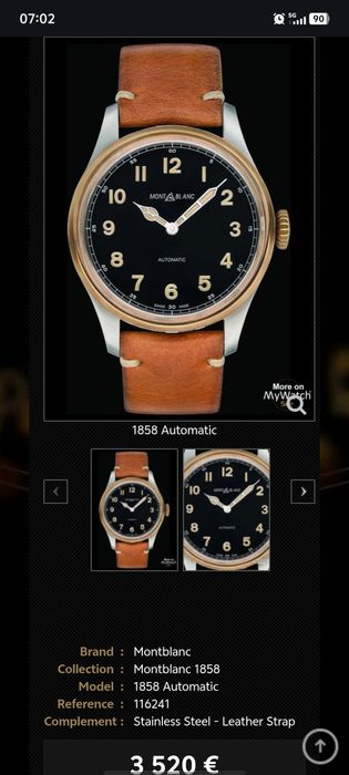 Montblanc  minerva 1858 automatic
