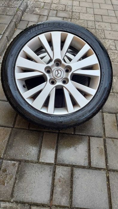 4 Jante Mazda, cauciucuri vara Bridgestone Potenza 215/50/r17 5x114.3