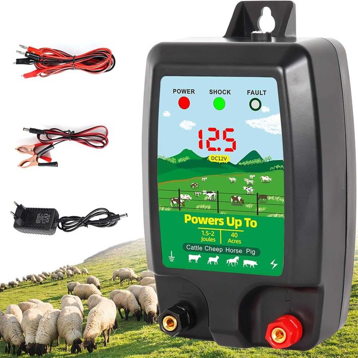 Warmfay електропастир 12V 2J за огради до 10 км с LED