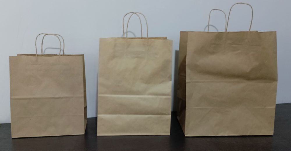 КРАФТ и Белий .ПАКЕТ с ручками — в двух стилях: крафт и белый.
П