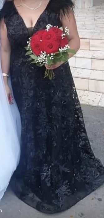 Rochie lunga neagra dama