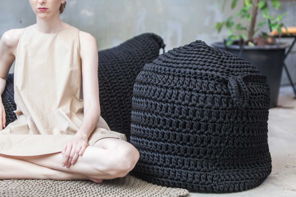 Пуф Макраме за плаж , бар , ресторант или градина