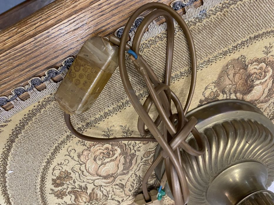 Френска газена лампа с месингова основа