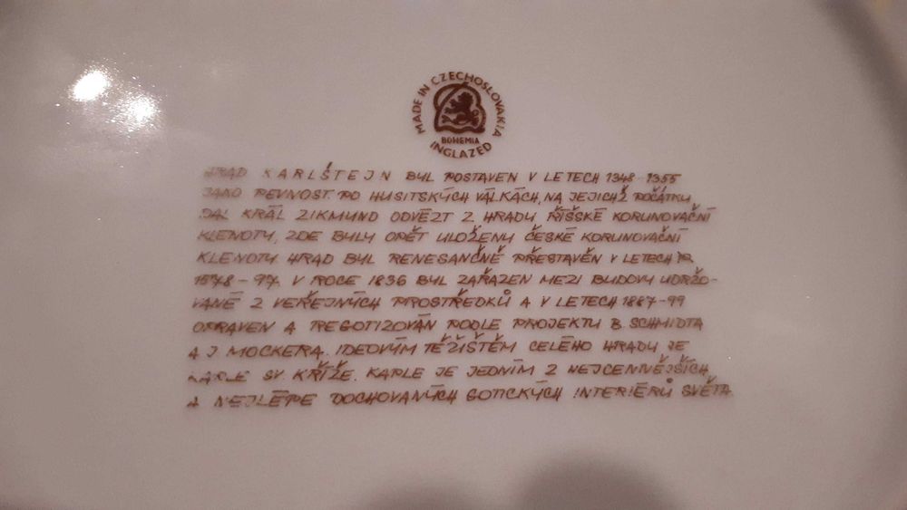 Farfurie portelan Bohemia, Cehoslovacia, de colectie (diametru=24cm)