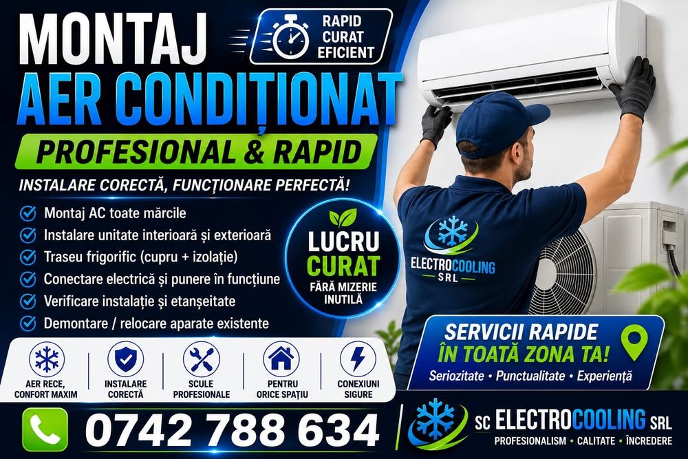 Montaj aer conditionat . Oferim garantie