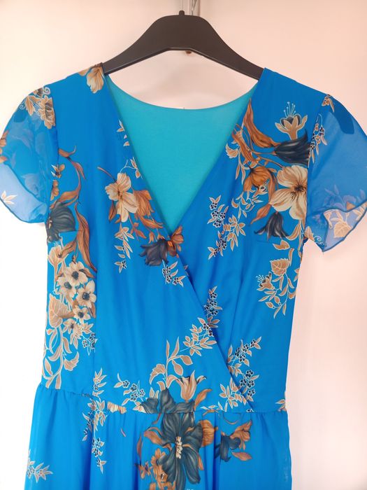 Rochie lungă voal imprimat cu flori