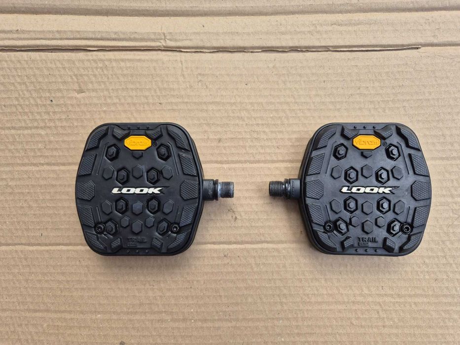 Pedale SPD Shimano PD-M324 si Look Trial Grip cu vibram negru, MTB