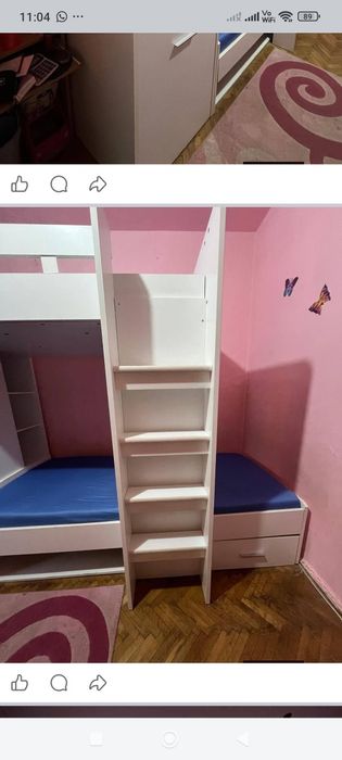 Pat etajat copii cu dulap si saltele inclus