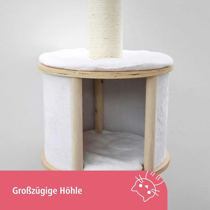 Дърво, къща, катерушка за котки Kerbl Dolomit, 168 см, бяло