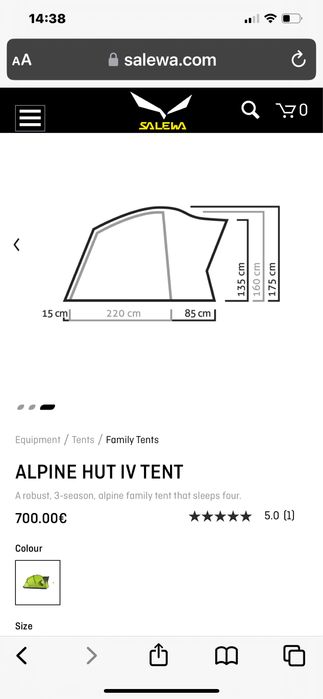 Cort patru persoane Salewa Alpine Hut IV, nou