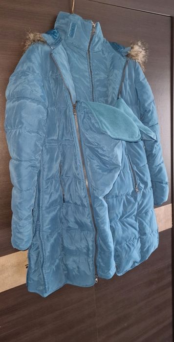 Зимно яке за бременни с приставка за бебеносене