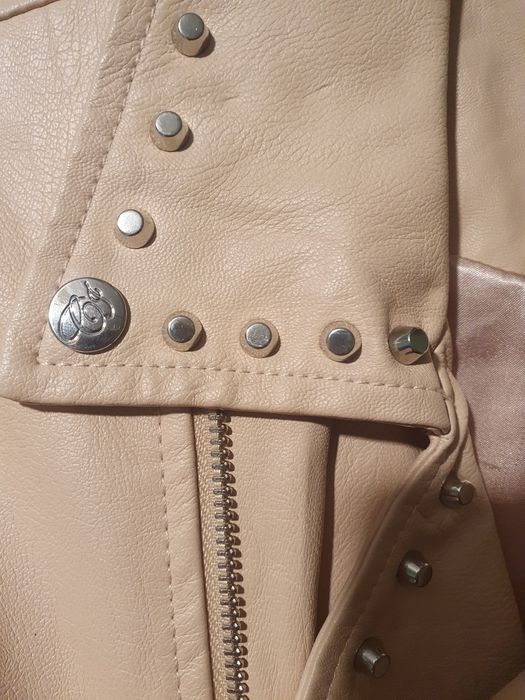 Geaca piele bej / L / Nou