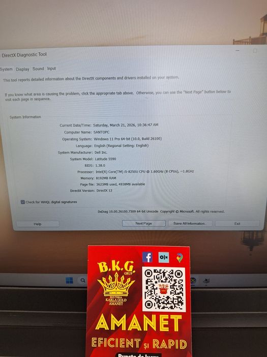 Dell Latitude 5590 Amanet BKG