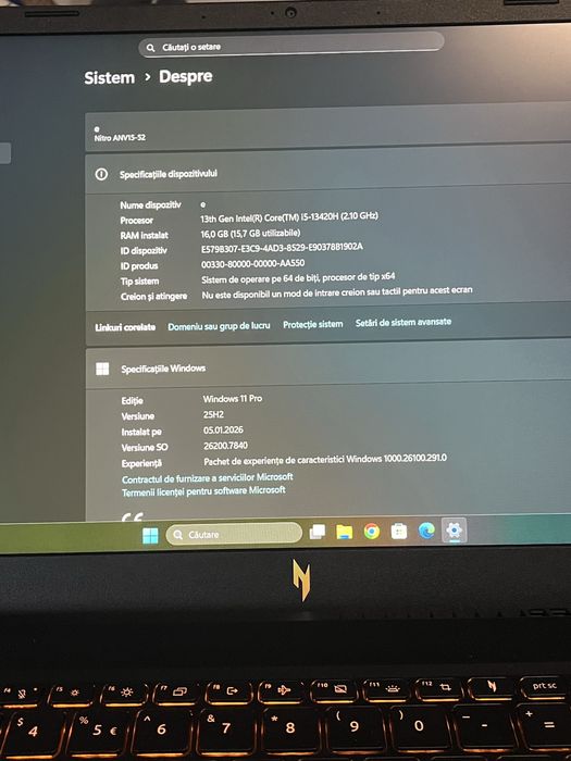 Laptop acer nitro v15