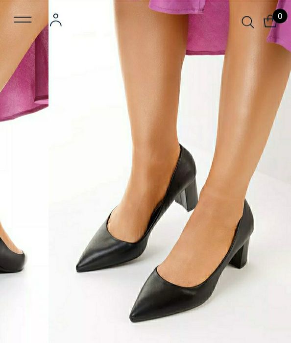 Елегантни черни обувки на ток