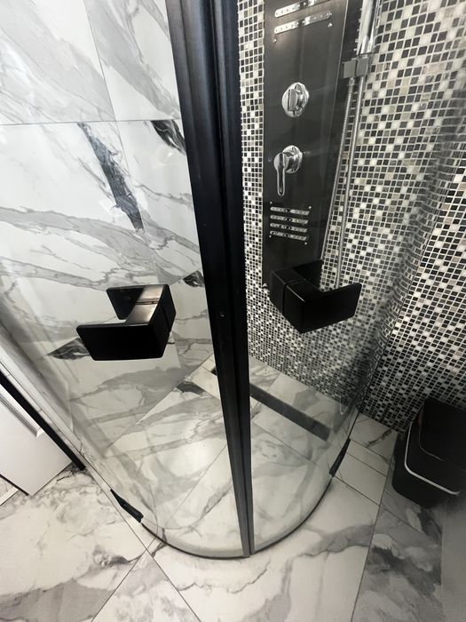 Cabina de dus negru 90x90