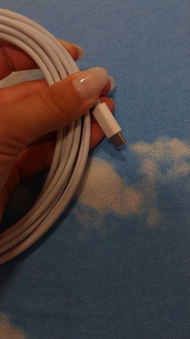 Cablu de incarcare si transfer de date USB-C la USB-C, 5V, 5A, 3m, alb