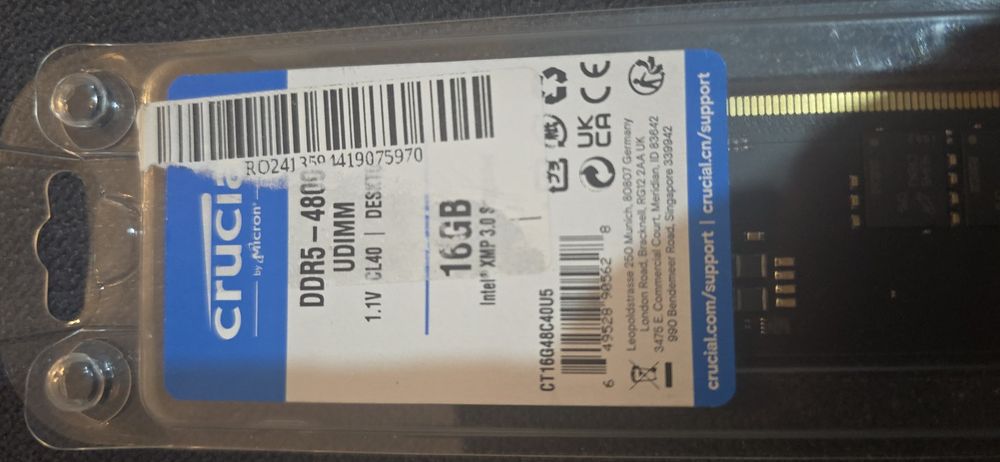 Memorie Ram Crucial 16GB DDR5 4800MHz CL40
Memorie Kin