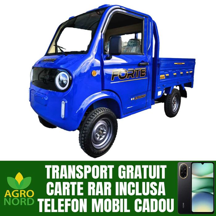Camioneta electrica FORTE E-PICKUP, cu 2 locuri omologate motor 3000W