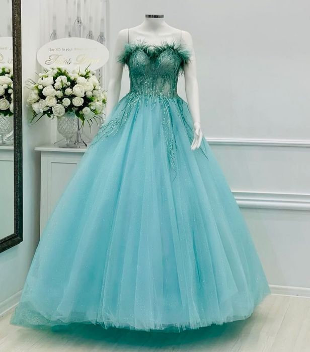 Дълга официална рокля, без забележки