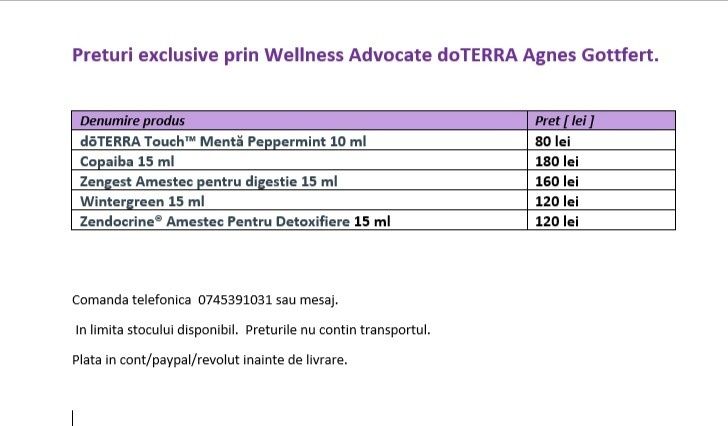 Uleiuri esențiale doTERRA
